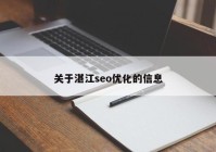 关于湛江seo优化的信息