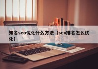 知名seo优化什么方法（seo排名怎么优化）