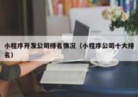 小程序开发公司排名情况（小程序公司十大排名）