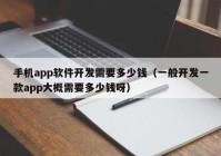 手机app软件开发需要多少钱（一般开发一款app大概需要多少钱呀）