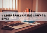 智能软件开发专业怎么样（智能软件开发专业是什么）