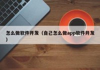 怎么做软件开发（自己怎么做app软件开发）