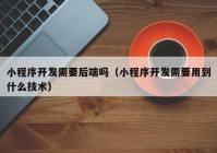 小程序开发需要后端吗（小程序开发需要用到什么技术）