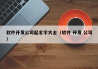 软件开发公司起名字大全（软件 开发 公司）