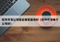 软件开发公司排名哪家服务好（软件开发哪个公司好）