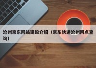 沧州京东网站建设介绍（京东快递沧州网点查询）