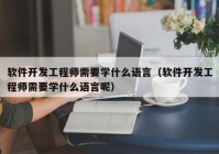 软件开发工程师需要学什么语言（软件开发工程师需要学什么语言呢）