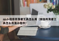 qq小程序开发者工具怎么用（微信开发者工具怎么开发小程序）