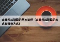 企业网站建设的基本流程（企业网站建设的方式有哪些方式）