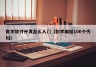 自学软件开发怎么入门（初学编程100个代码）