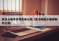 武汉小程序开发实体公司（武汉微信小程序制作公司）