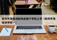 软件开发培训机构去哪个学校上学（软件开发培训学校一）